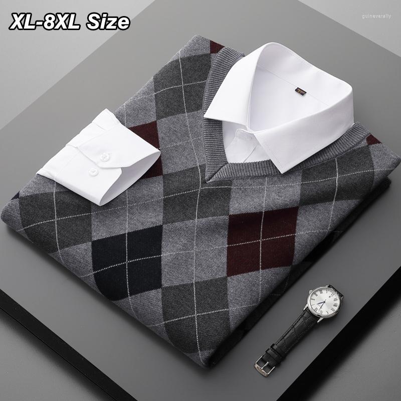 

Men's Vests Spring 2022 Sweater Vest Sleeveless Knitwear Business Casual Jacquard Loose Plus Size Boutique Male Clothing 7XL 8XL Guin22, One-piece white shir