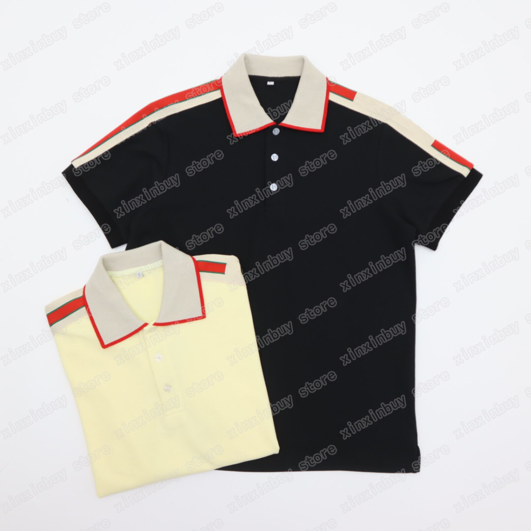 

22ss Men Designers t shirt polo letter print Webbing short sleeve Man Crew Neck Streetwear blue green black xinxinbuy M-2XL