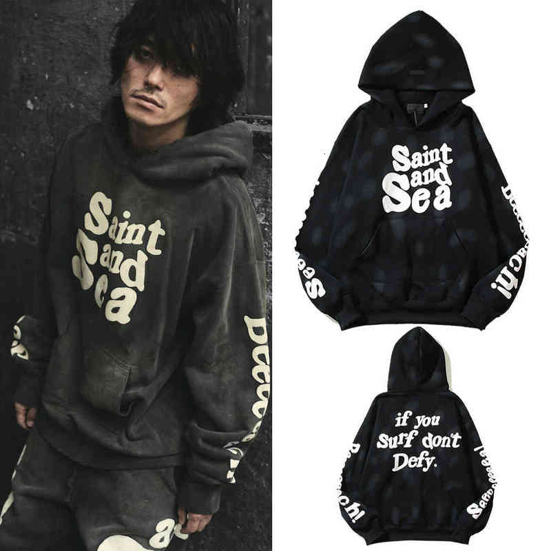 

Letters Foam Fried Street Feeling Loose Plush Hoodie Sweater American Coat