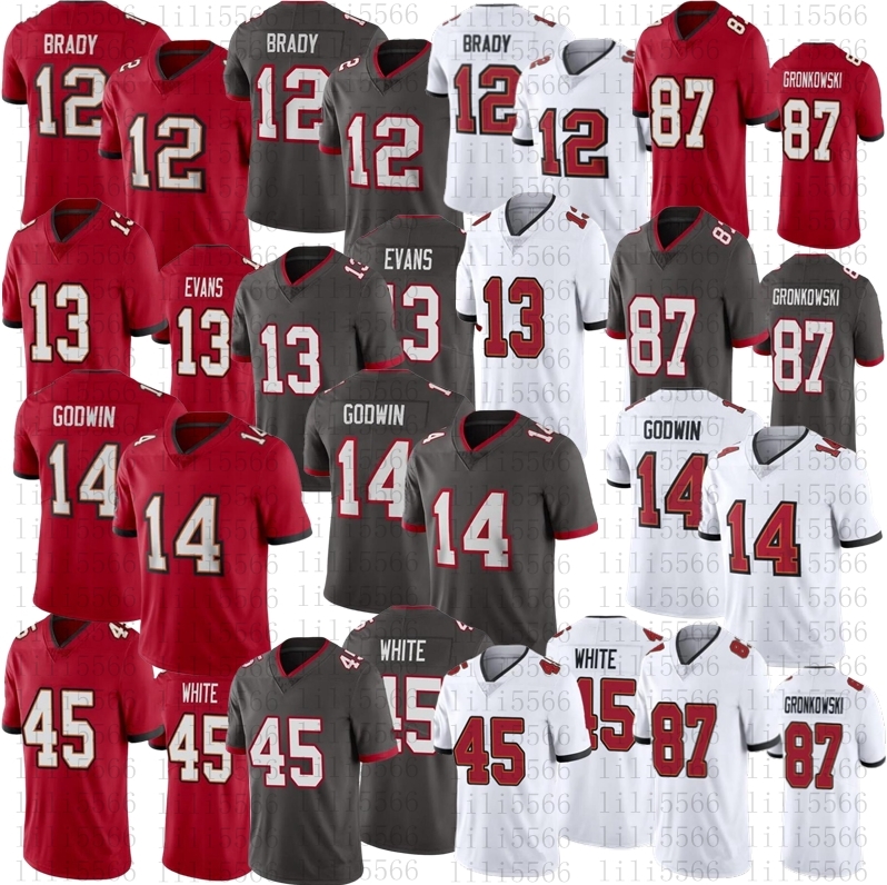 

Men Women Youth 12 Tom Brady Football Jerseys 14 Chris Godwin 87 Rob Gronkowski 45 Devin White 13 Mike Evans stitched Jerseys, As