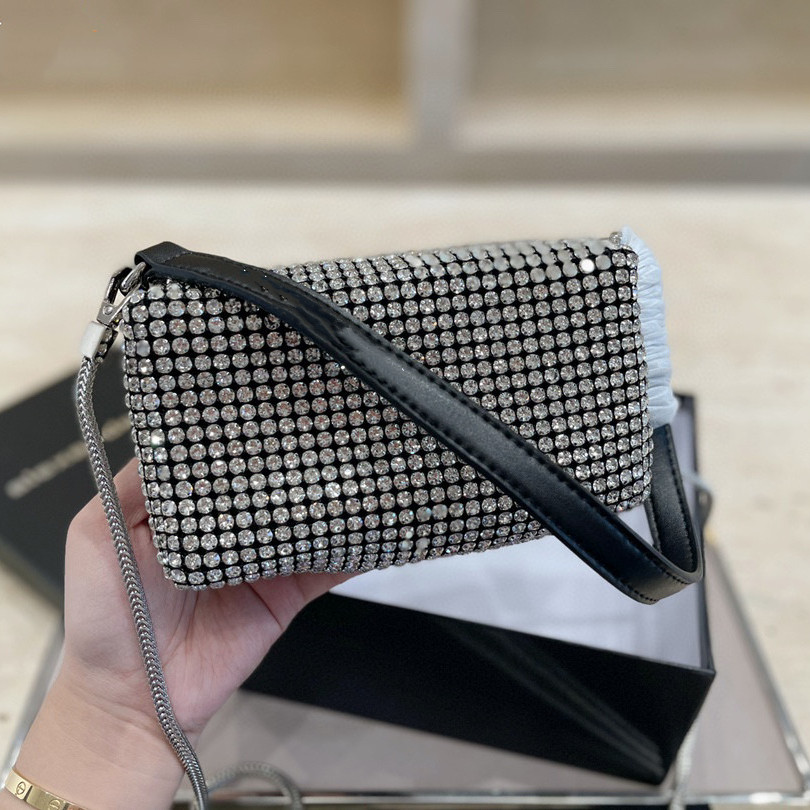 

Classic wang Luxurys Designer Bags Wallet Women Mini Purse Pack Shoulder Crossbody Package Clutch diamond Handbags Stock 2023 Fashion Girl Ladies Holder Pocket, With logos