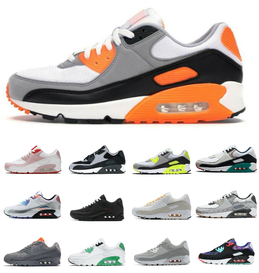 

Classic Max 90 Running Shoes Air 90s OG Triple White Black UNC Wolf Grey Polka Dot Infrared Supernova Total Orange Lahar Escape Hyper Grape Royal Men Women Sneakers, Bubble package bag