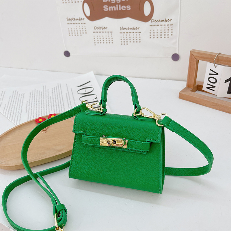 

2022 Kids Spring Candy Color Handbags Girls Crossbody Bag PU Leather One-shoulder Bags Children Mini Purse Messenger Bag