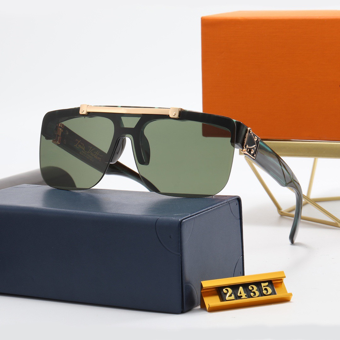 

Luxury MILLIONAIRE M2435WN Sunglasses for men and women square full frame Vintage unisex Shiny Gold good sell plated Top quality Come With Package 2435