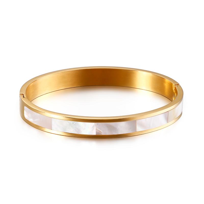 

Bangle Arrival Simple Shell Bracelet Titanium Steel Jewelry For Woman Gift Drop