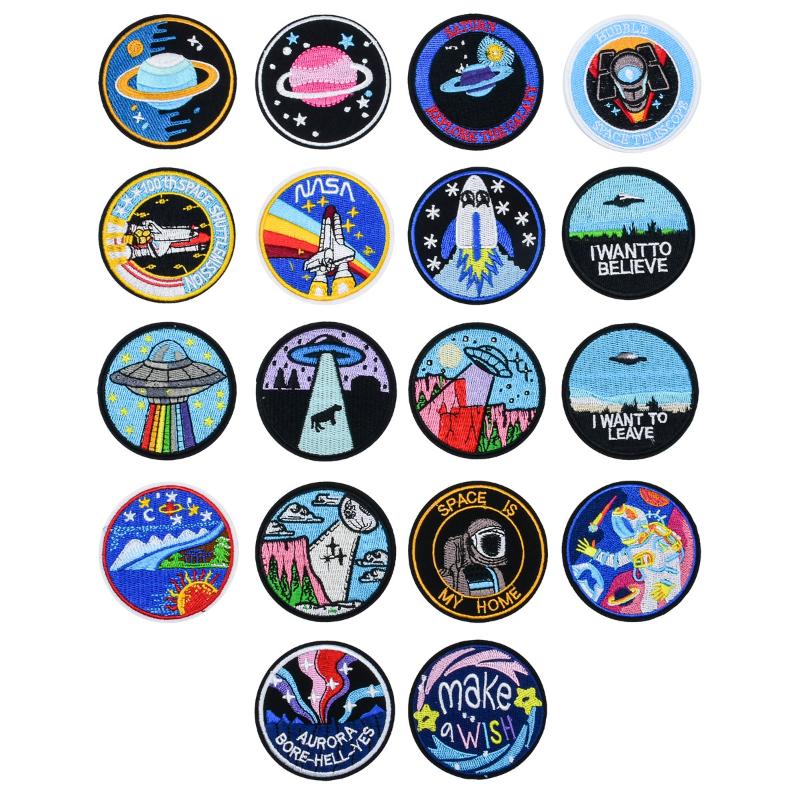

Other Arts And Crafts Round Icons Embroidery Patches Adhesive On Jackets Bags Socks Pillow Clothes Manualidades Garment Accessories