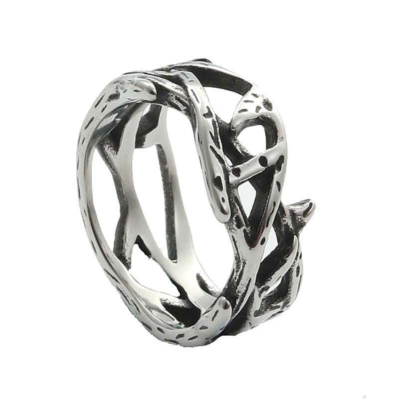 

Wedding Rings Fashion Jewelry Stainless Steel Hollow Out Ring Men Trendy Simple Punk Gift 28095Wedding