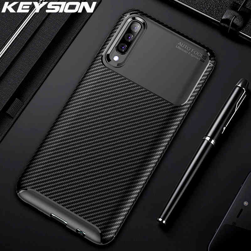 

KEYSION Case For Samsung A70 A50 A30 A20 A10 A40 10s 20s Carbon Fiber Silicon Phone Cover Galaxy S10 Note 10 Plus S9, Black