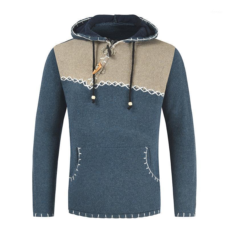 

Men' Sweaters Sweater Men Autumn Winter Warm Knitted Casual Hooded Pullover Cotton Sweatercoat Pull Plus Size 4XL, Green