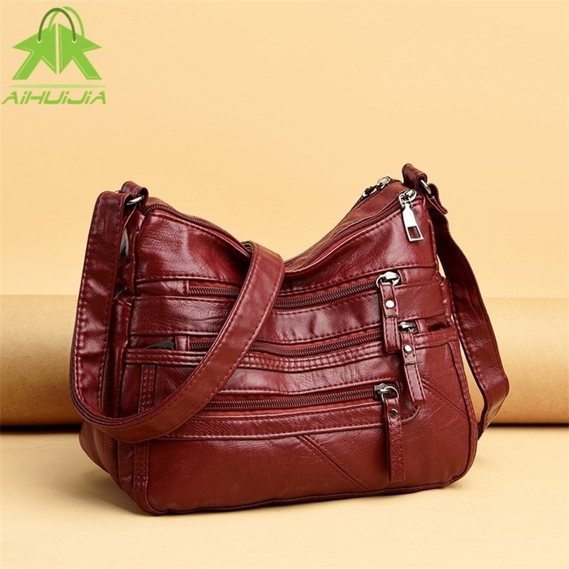 

Women Shoulder Bag Leather Luxury Handbags Women's s Designer Crossbody Female Fashion for Ladies 220322, Gray