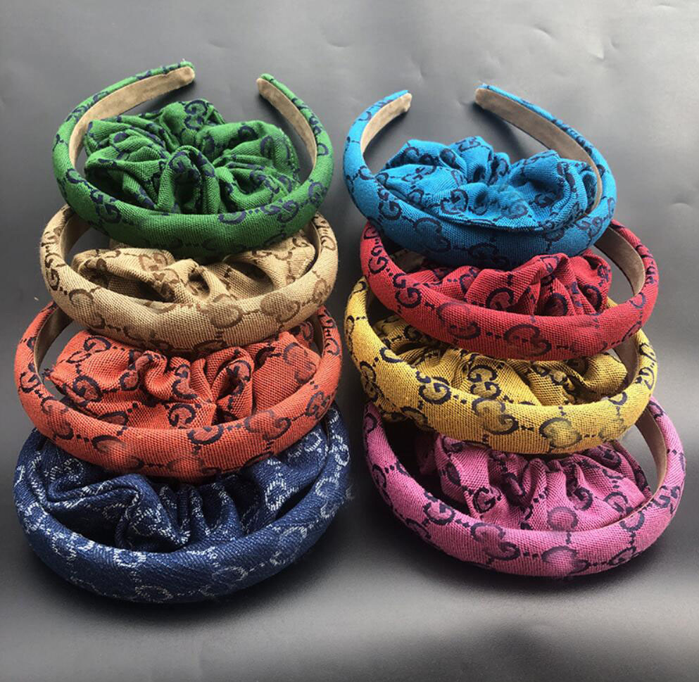 

Women Brand Designer Double Letter Print Cloth Hair Rubber Band Headband Head Wrap Elastic HairRope Ponytail Holder Luxury Large Intestine Hair Accessorie Jewelry