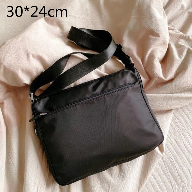 Designer Mens Black Briefcases Luxury Nylon Crossbody Shoulder Bags Medium Business Briefcase Cross Body Gold Letters TOP-image-593371644