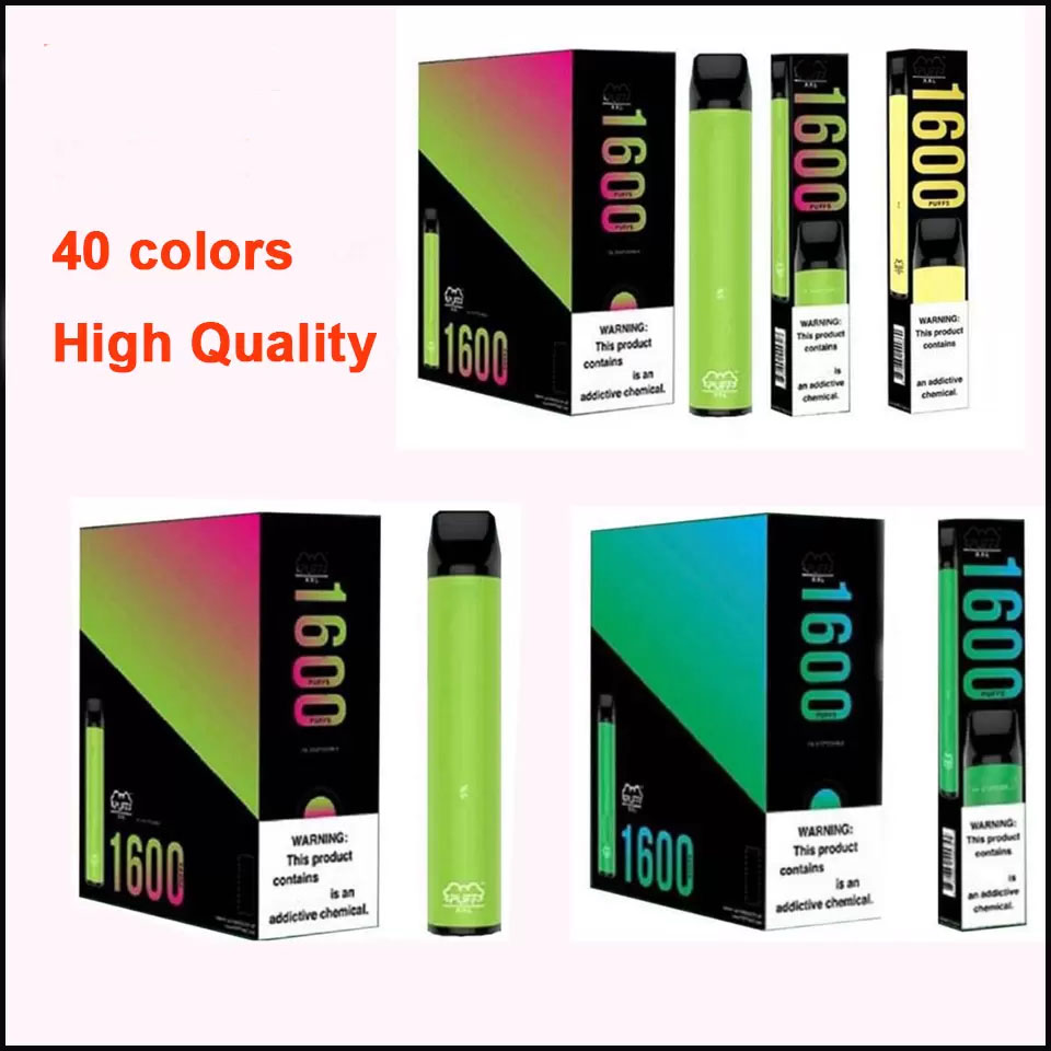 

40 Colors PuffS XXL 1600 Disposable cigarette Vape pen bar high quality 6.5ml prefilled capacity bar Glow e Cigarettes Sticks bang plus
