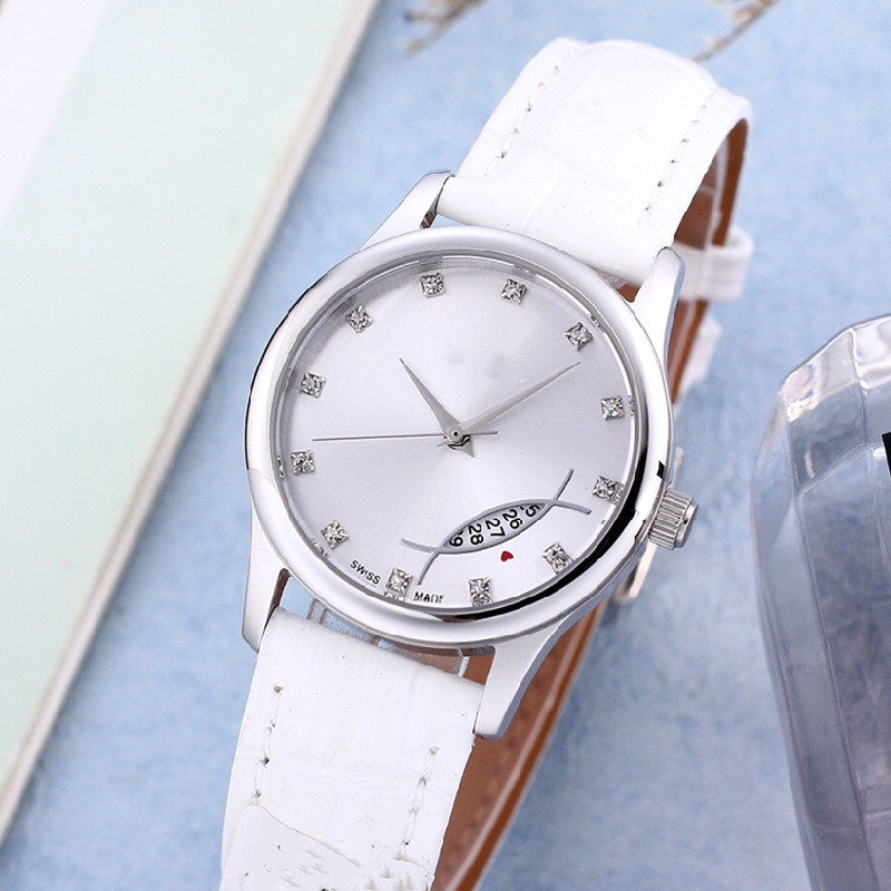 

Boutique Women's Watch Simple Three-Needle 30mm 316 Stainless Steel Case Quartz Movement Mineral Super Mirror Leather Strap Fashion All-match Watches, 1#