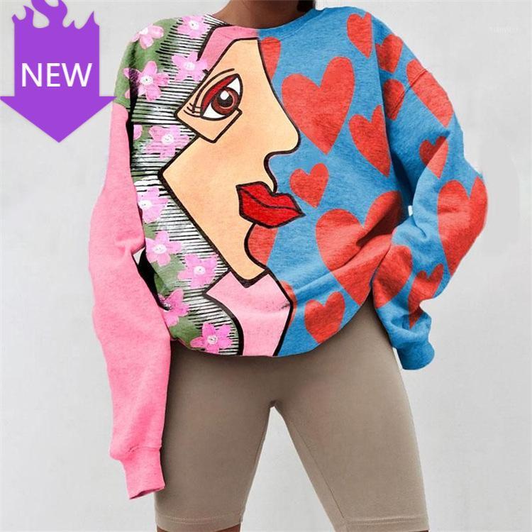 

Utumn Winter Hip-hop Eyes Letters Print Long Sleeve Harajuku Women Female Pullover Tops Moletom Graffiti Hoodies Sweatshirt A Women' & Swea, Asthepicture3