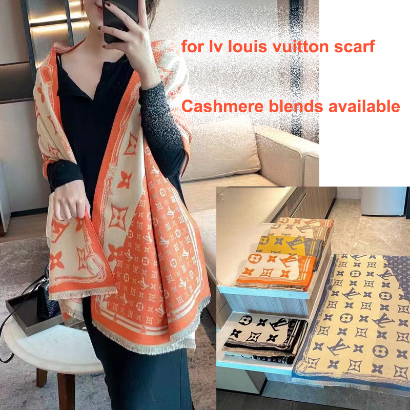 

High Quality Cashmere Blend Women's Scarf Classic Luxury Chain Pattern 180x70cmfor LV Louis Vuitton 6 colors available