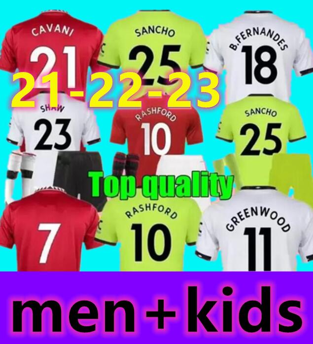 

TOP New 21 22 23 adult Man Men kids kit soccer jersey 2021 2022 SANCHO POGBA CAVANI UTD VAN DE BEEK MANCHESTER B. FERNANDES RASHFORD LINGARD MANCHESTER football shirt, 13
