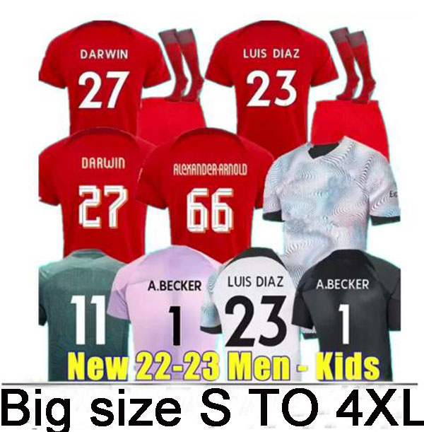 

XXXL XXXXL 22 23 Soccer jersey 2022 2023 Carvalho Mohamed KEITA DIaz football kids kit uniforms Minamino Alexander Arnold DARWIN Alisson goalkeeper away, Red