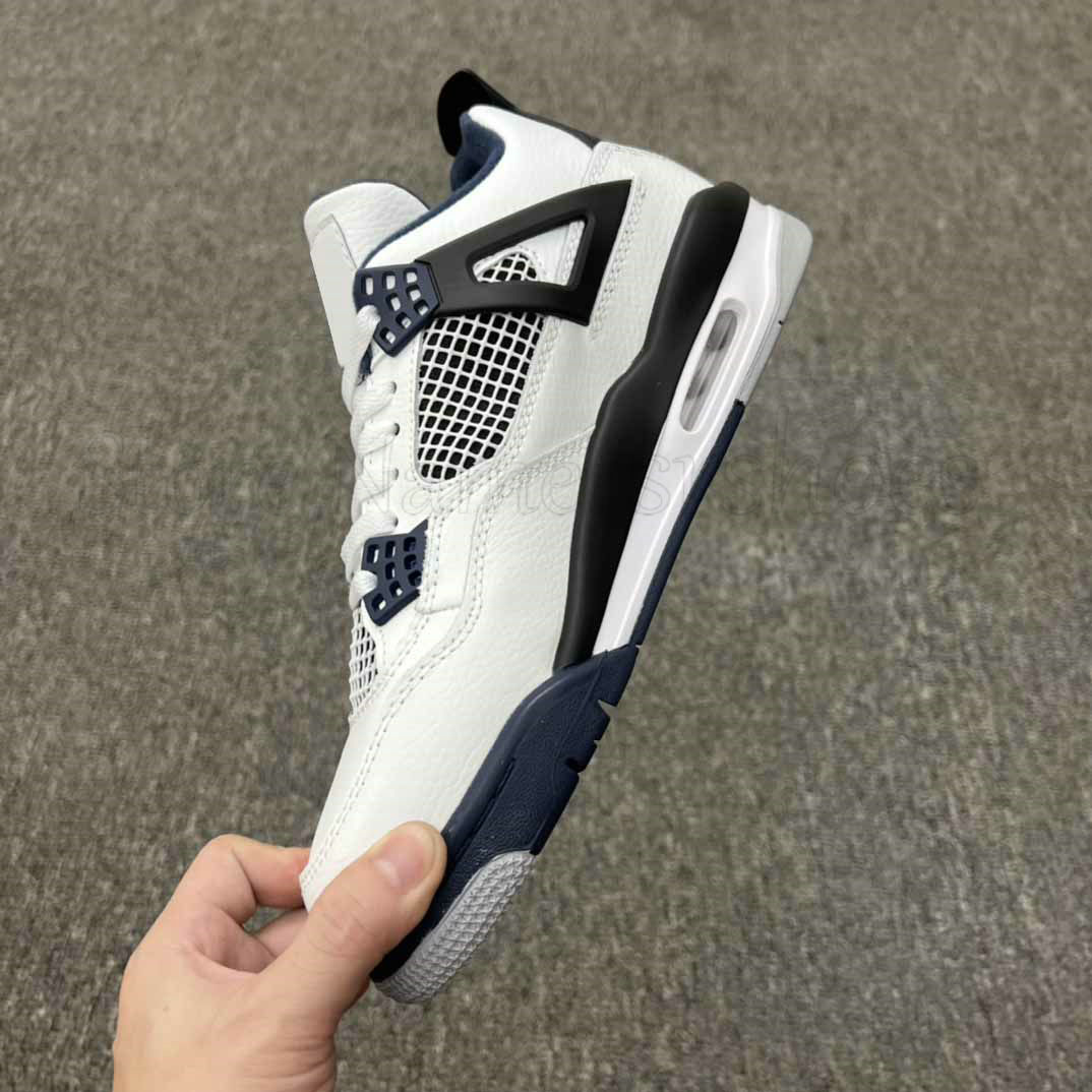 

Jumpman 4 Retro Basketball Shoes 4s Mens High Designers Running Sneakers Midnight Navy White Black Blue Mocha Sports Trainers, Customize