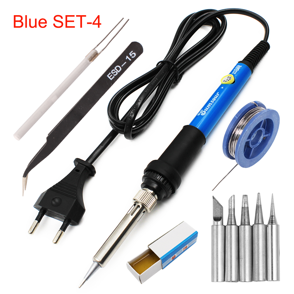 

Electric Soldering Iron 110V/220V 60W Temperature Adjustable Mini Handle Hot Pencil Soldering Station with Tip Bracket Wire Tool