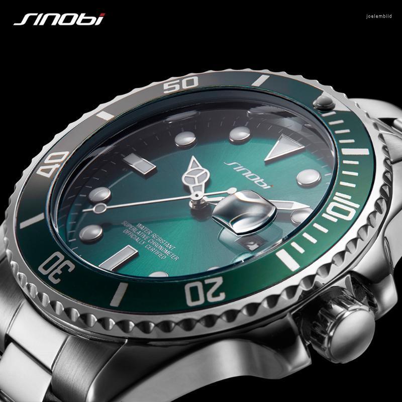 

Wristwatches Watch Men Casual Waterproof Date Stainless Steel Band Luxury Clock Sport Watches Golden Green Style Relogio MasculinoWristwatch, 11s9721g02