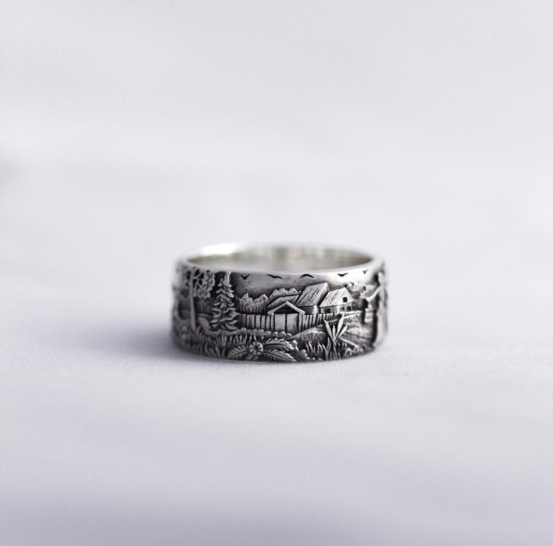Cluster Rings Fashion Wild Men And Women Ring Thailand Silver Deer Forest 925 Hip Hop Style JewelryCluster