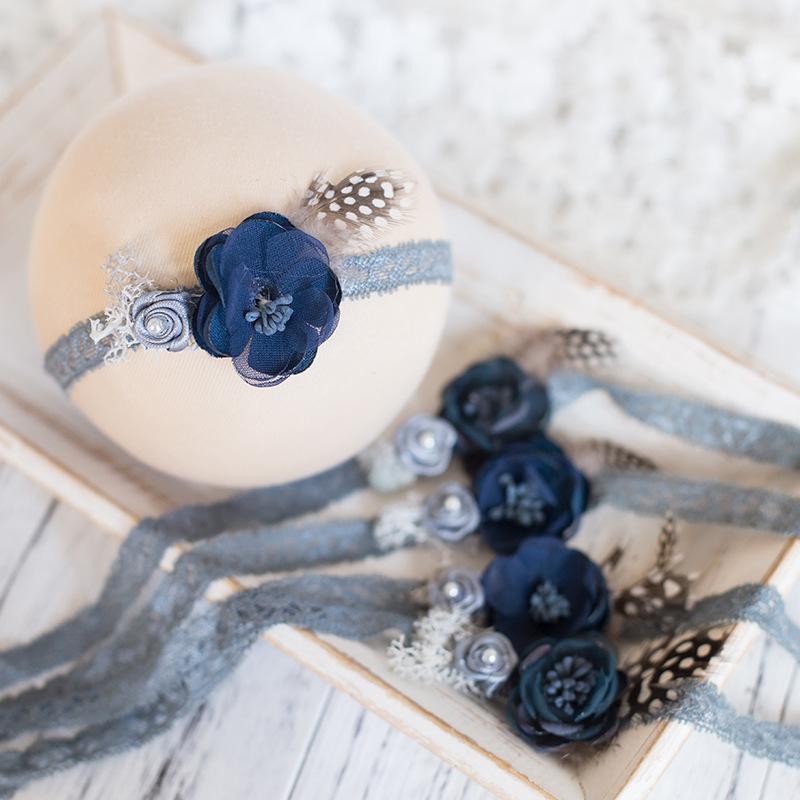 

Hair Accessories -sell Baby Headband With Flower Po Shooting Born Pography Props For Studio Princess Headwear AccessoriesHair, White