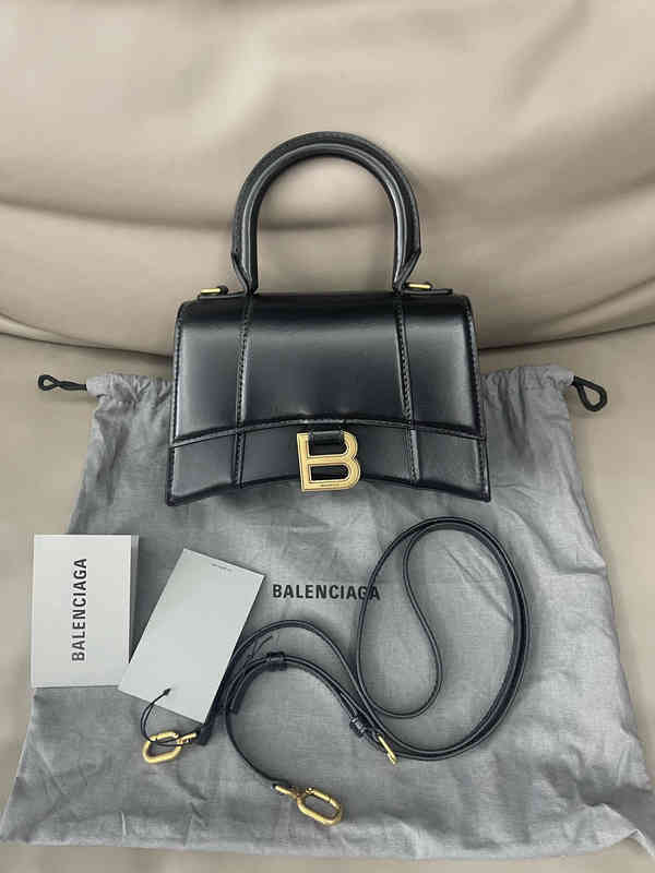 

Balenciga Designer Handbag Hourglass Bag Mini Women's One Shoulder Crossbody, Black