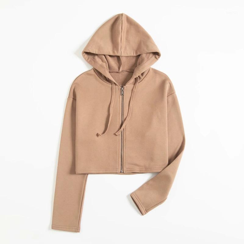 

Autumn Harajuku Open Zipper Long Sleeve Hoodies Cropped Hooded Sweatshirt Women High Waist Casual Hoodie Women' & Sweatshirts, Gray