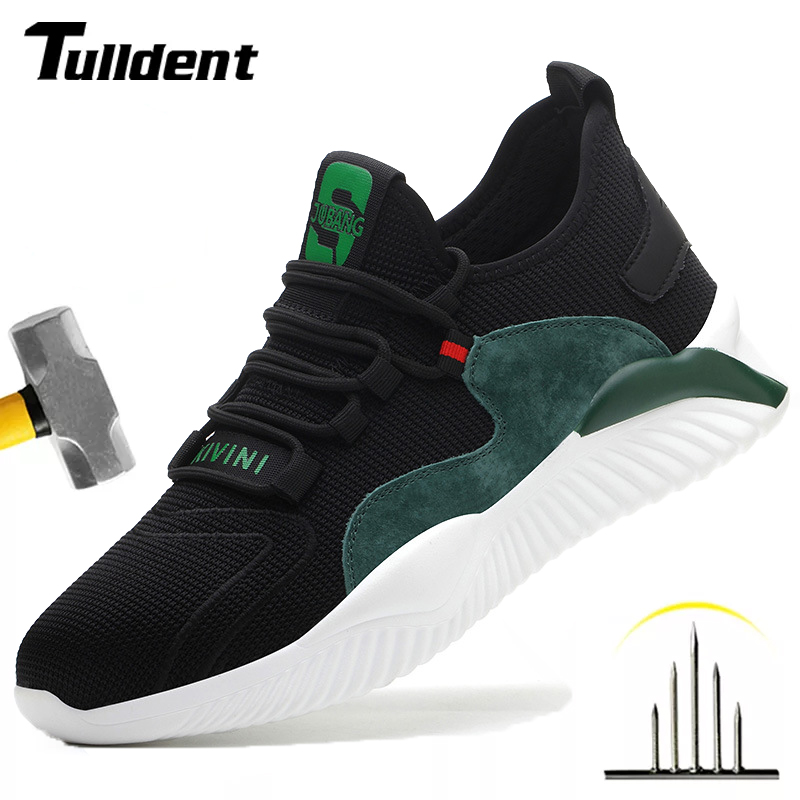 

Work Safety Shoes Men Lightweight Soft Breathable Soft Comfortable Steel Toe Work Shoes Anti-smashing Puncture Proof, 797 rad