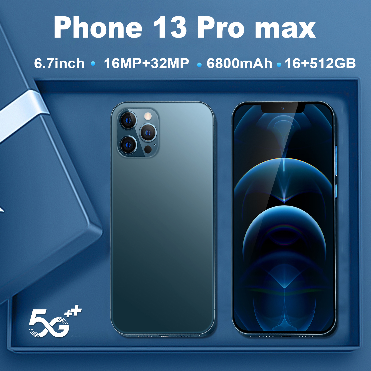 

New I13 Pro Max 5G Smartphone 16GB RAM 512GB ROM 6.7 Inch 6800Mah Dual Sim Unlocked Smart Phone Android Latest 4G Cellphone
