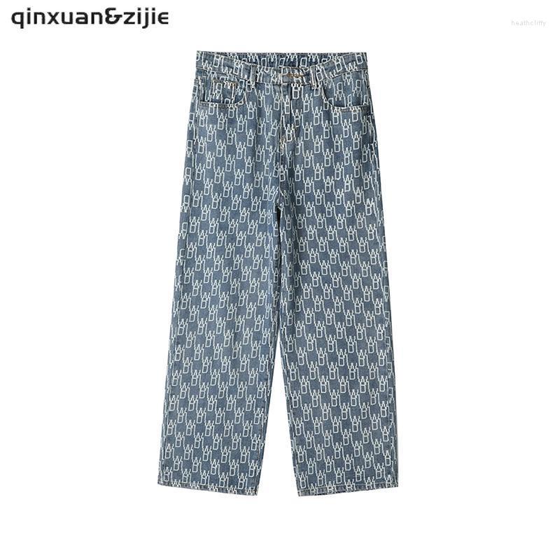 

Men' Jeans Loose Men Male Trousers Streetwear Simple Design High Quality All-match Students Daily Casual Straight Denim PantsMen' Heat22, Dark blue