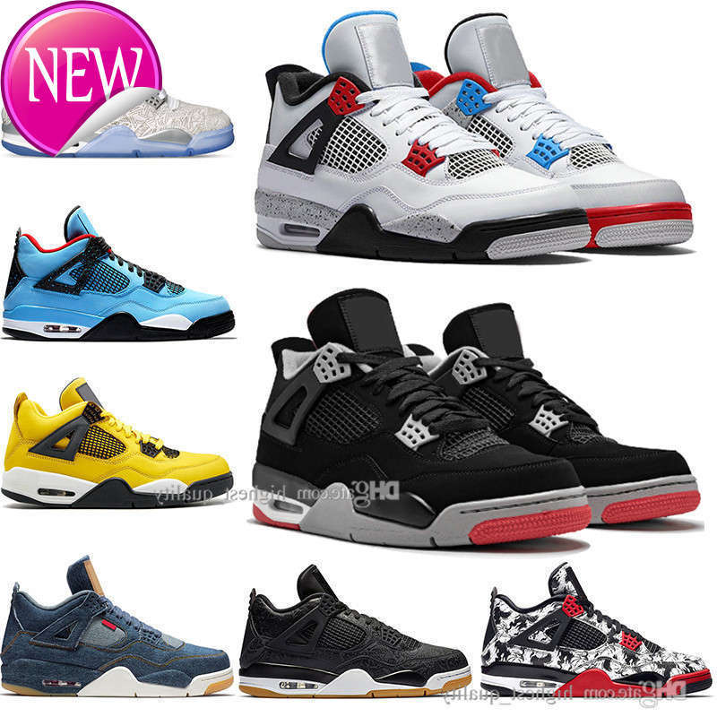 

Newest Bred 4 Iv 4s What The Cactus Jack Laser Wings Mens Basketball Shoes Denim Blue Pale Citron Men Sport Sneakers Us 5 .5 -13 s, #22