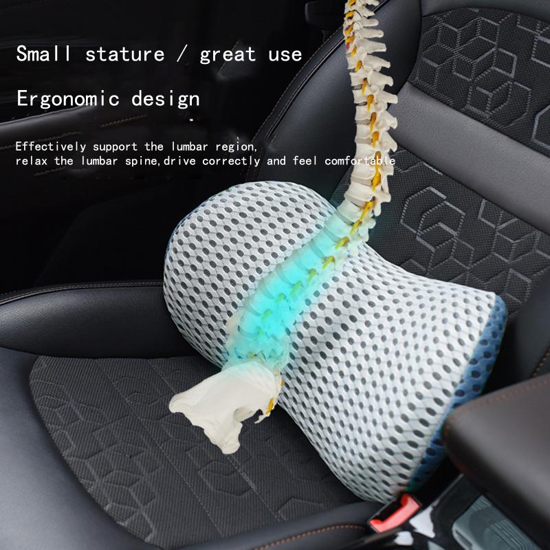 

Cushion/Decorative Pillow Breathable Physiotherapy Mesh Lumbar Memory Foam Support For Home Car Seat Back Low Cushion Bed Sofa, Light grey
