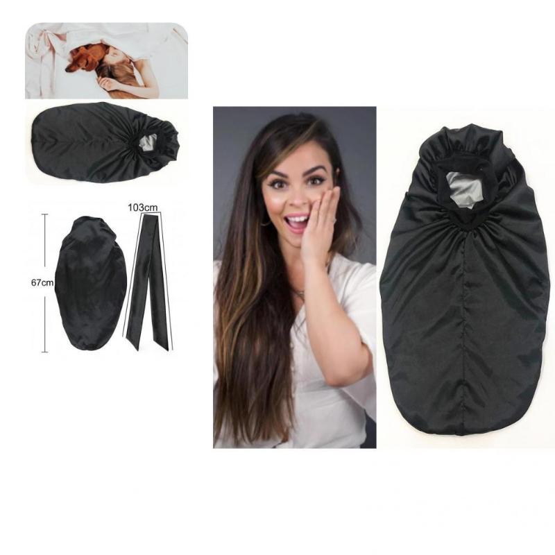 

Visors Long Hair Wrap Adjustable Night Cap Black Women Makeup Washing Face Satin