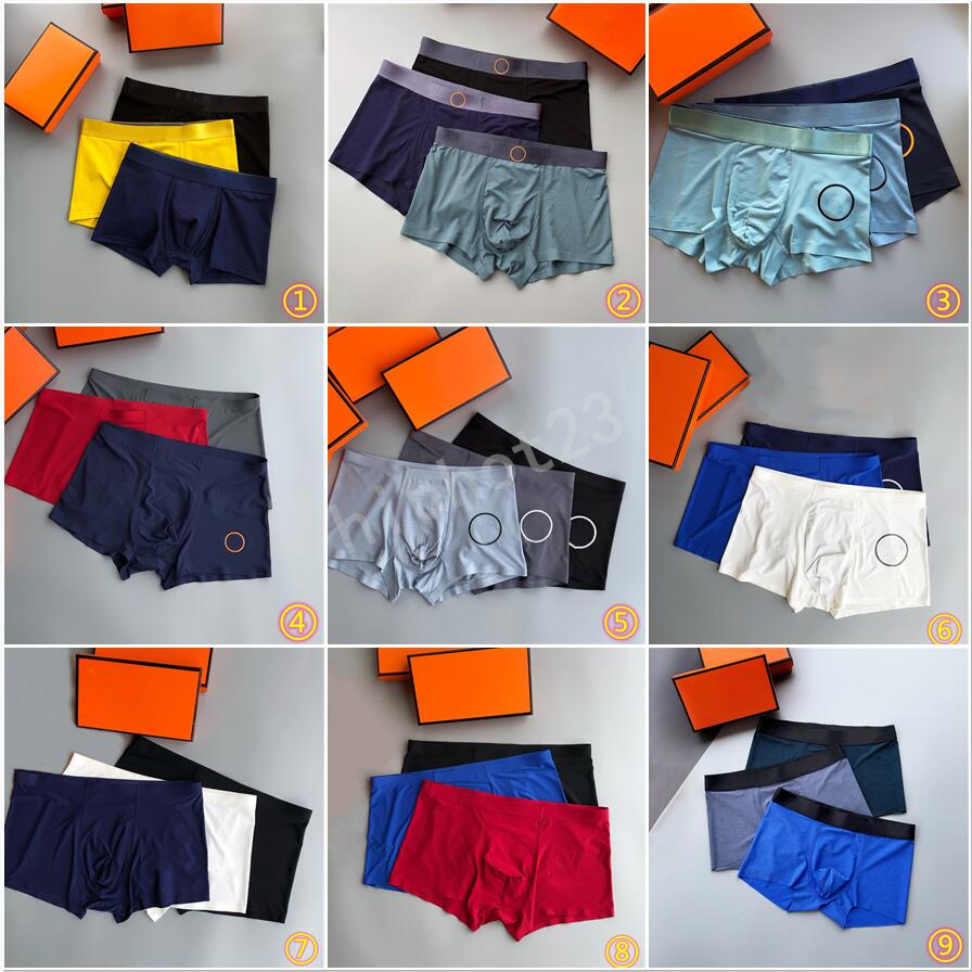 

Men Underpants Boxers Designer Man Underwear Solid Color Sexy Breathable Mens Underwears Branded Boxer Comfortable Wear Three pieces in one