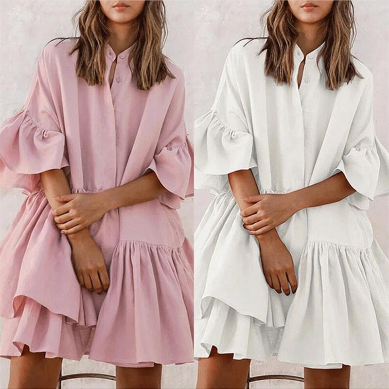 Robes Décontractées Sexy Dentelle Femmes Robe De Soirée Élégante À Volants En Mousseline De Soie Blanc D'été Dames Vêtements De Mariage Robes Muj