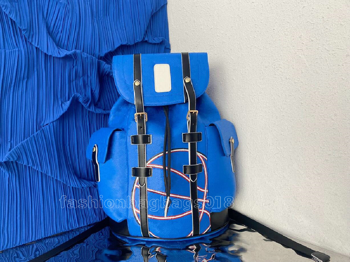 

2022 CHRISTOPHER MM Limited Edtion Cooperation Backpack Mens Basketball Bag Embossed Monograms Taurillon Leather Basketball Logo M21104