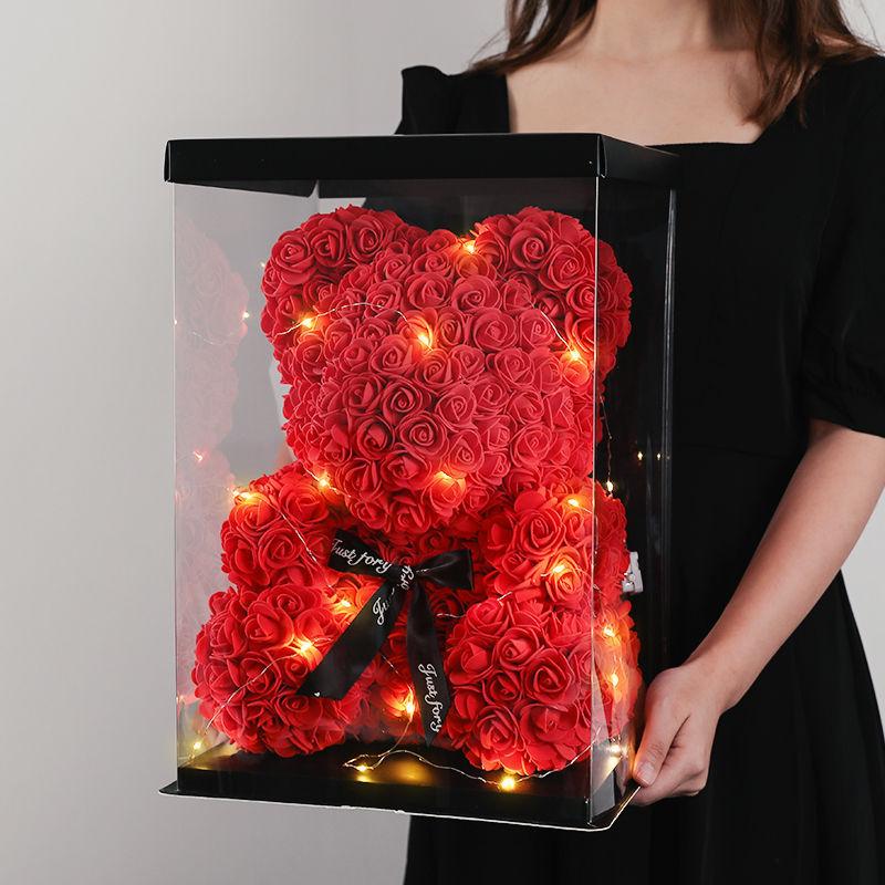 

Decorative Flowers & Wreaths Rose Bear Christmas Gift Decoration Valentine's Day Flower Birthday Teddy Simulation RoseDecorative, 142
