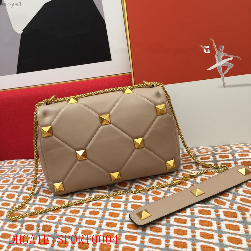 Luxury designer Cross Body Bags Napa Leather chain nail Fashion Bag high quality wholesale handbags gold rivet flip over crossbody handbags