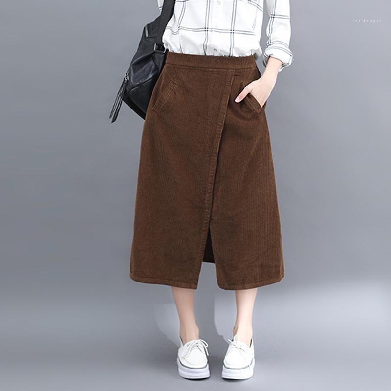 

Skirts 2022 Autumn Winter Pencil Skirt Female Casual Velvet Solid Color Irregular Medium Long Cc1032, Photo color