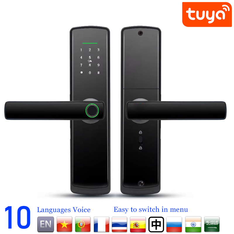 

Tuya Smart Home WiFi Electronic Fingerprint lock Home Keyless Combination Digital Intelligent Door Lock Support 10 Languages
