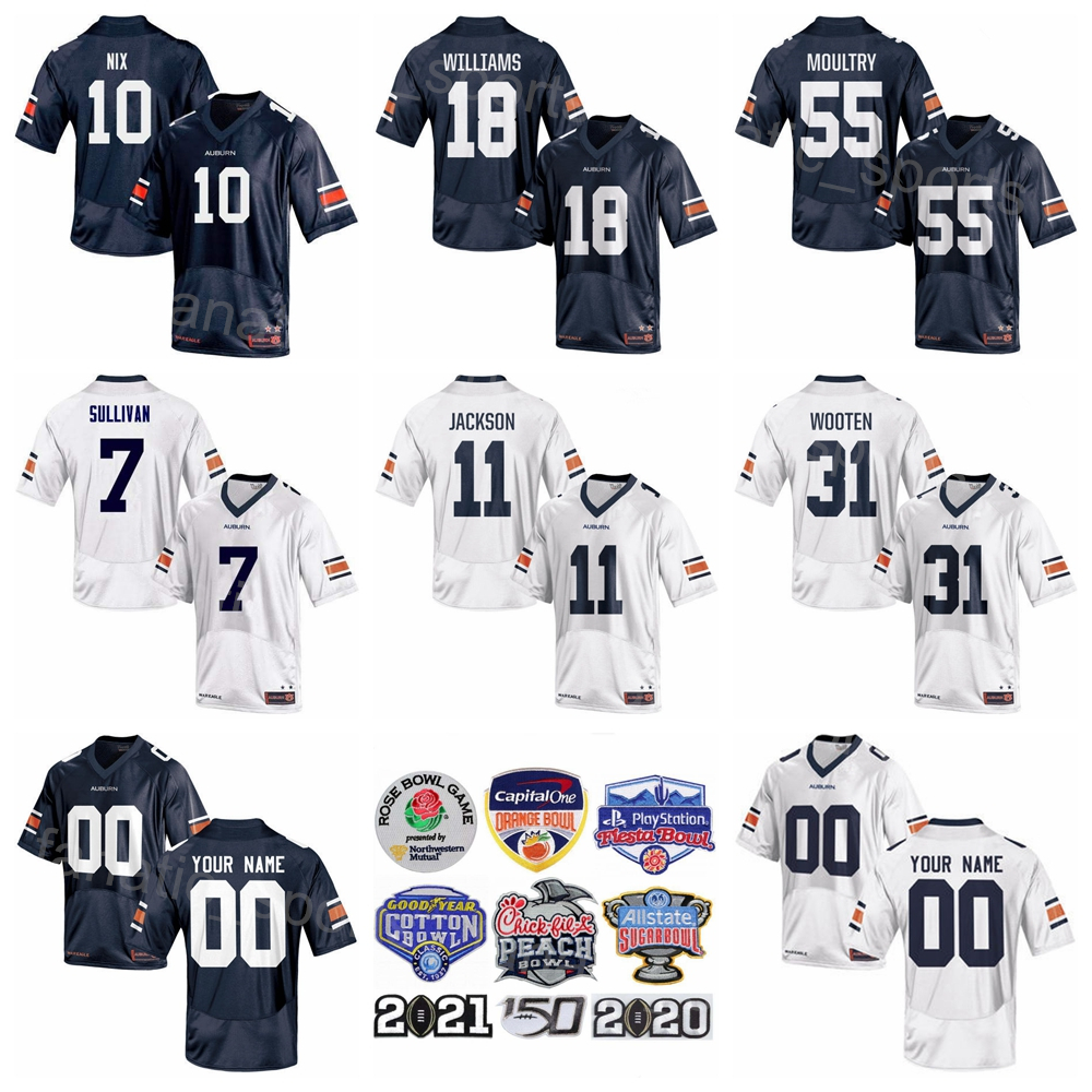 

NCAA Auburn Tigers Football College 99 TD Moultry Jersey 4 Tank Bigsby 18 Seth Williams 7 Pat Sullivan 90 Nick Fairley 9 Zakoby McClain 31 Chandler Wooten University, White