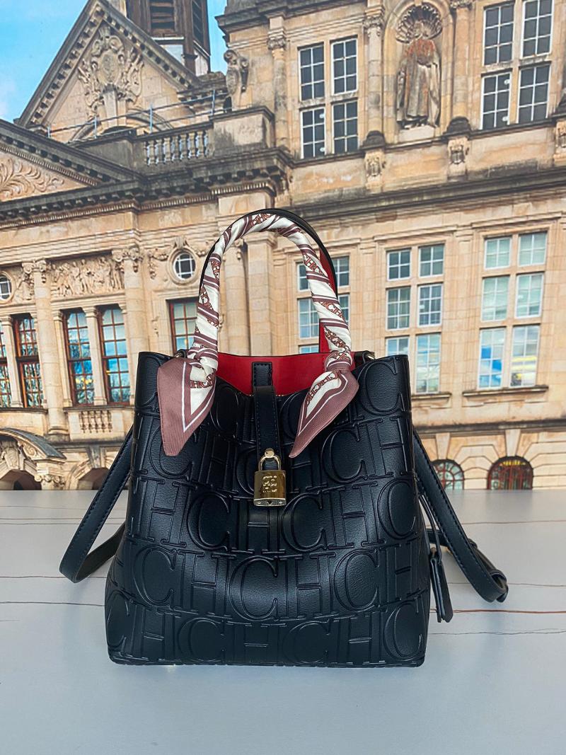 

Evening Bags CHHC 2022 Women's Mini Bucket Bag Cross Arm Single Shoulder Complimentary Silk Scarf Decorative Buckle Leather MaterialEven, 2035s-mini-2