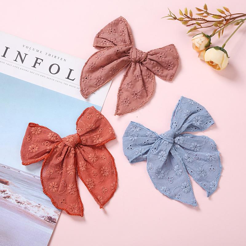 

Hair Accessories 6 Inch Bows Baby Girl Clips Princess Children Barrettes Hollow Flower Kids Hairpins Headwear, Brown