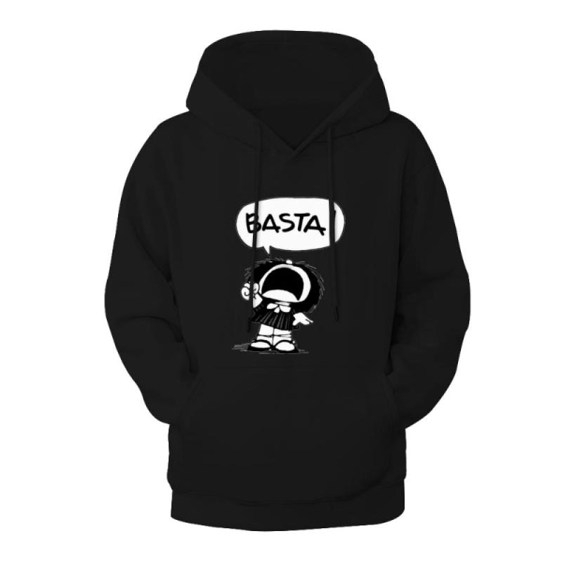 

Men' Hoodies & Sweatshirts Mafalda BASTA Anime Hip Printed Pullover Hoddies Sweatshirt Streetwear For Men, Black
