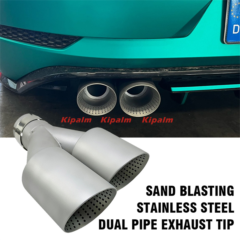 

Sand Blasting Stainless Steel Exhaust Muffler Tail Tips for VW Golf R MK7 Golf 6