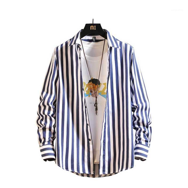 

Spring Men's Striped Long Sleeve Korean Slim Fit Casual Fashion Shirt Camisa Masculina Blusas Blouse Gomlek Erkek Hemd Shirts, Black