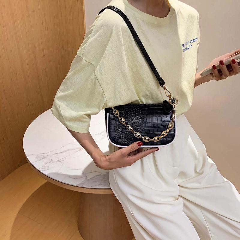 

Evening Bags Casual Fashion Pattern Women Handbag Tote Leather Underarm Shoulder Bag Female Ladies Chain Messenger BagEvening, Yellow