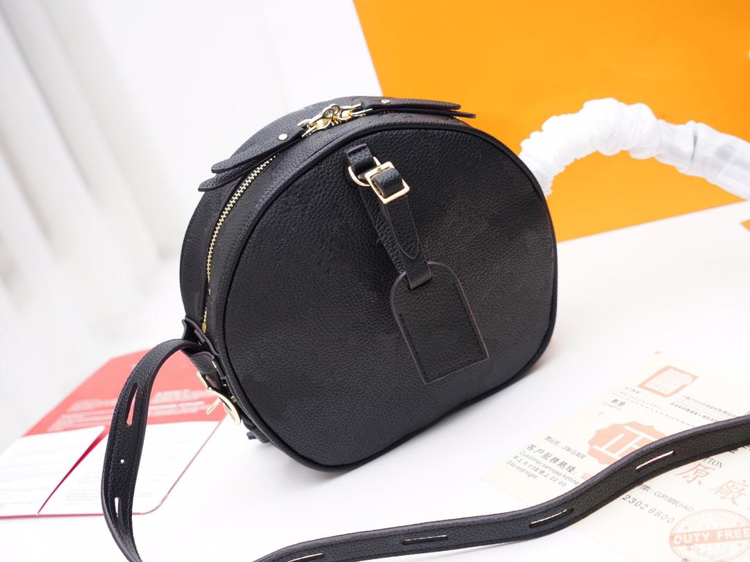 

2022 Circle Crossbody Bags Handbag Purse Round Cake Bag Genuine Leather Fashion Letter Old Flower Adjustable Shoulder Strap Small Handbags wallet Two Size